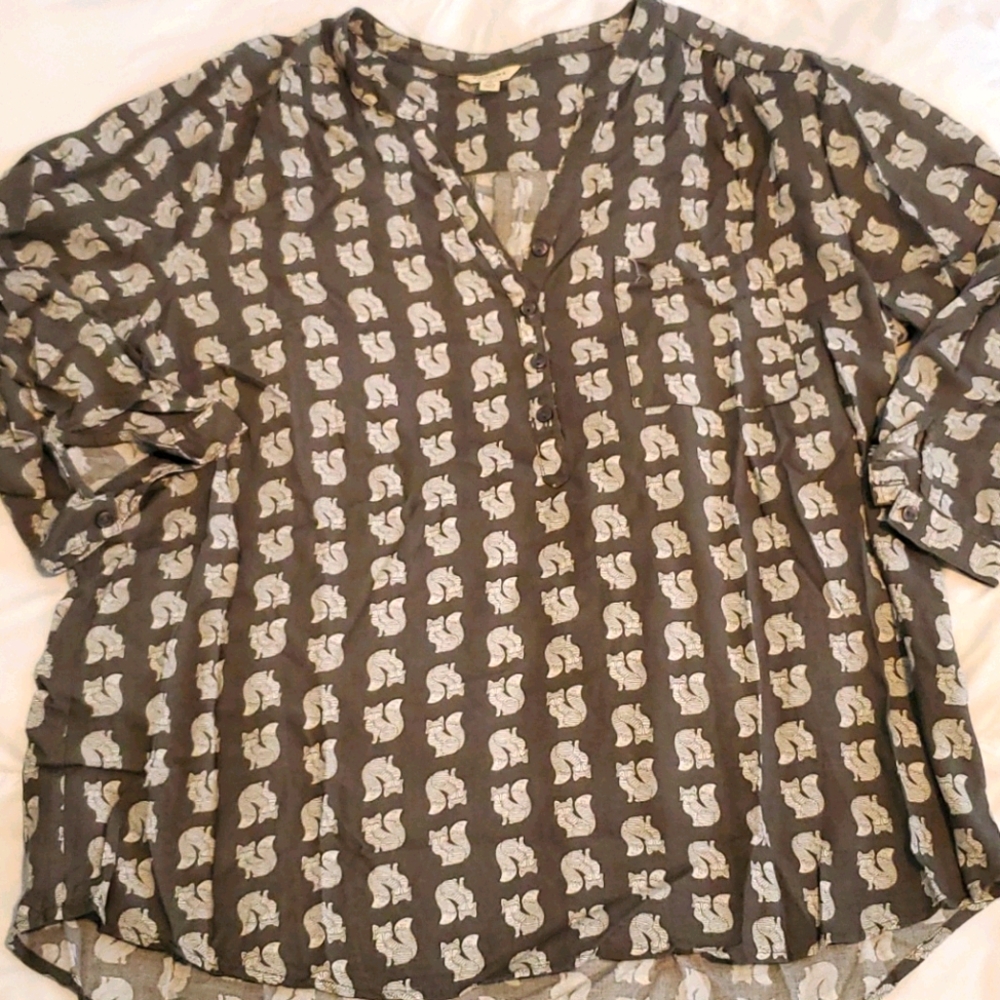 Olive green 1/4 length blouse